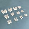 Carufin 24Pcs White V-shape French False Nails Long Coffin Nail Acrylic False Nail Press on Nails Ballet Artificial Nail for Women Girls