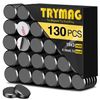 TRYMAG Small Ceramic Round Disc Magnets with Adhesive Backing - 0.6Inch, 130Pcs