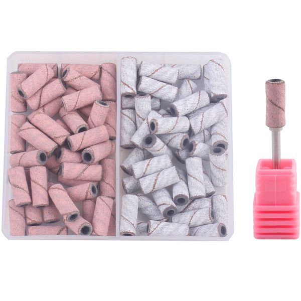 MZCMSL Small Sanding Bands 240 180 Grit for Nail Drill, 80pcs Nail Sanding Bands with 3mm Mandrel Bit for Acrylic Nails Cuticle Nail Prep(240#180#)