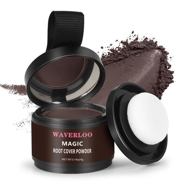 Waverloo Magic Root Cover Up Hairline Powder Instantly Conceals High Forehead and Hair Loss Hair Color Repair Powder Sweat and Waterproof Root Touch Up Hair Powder for Women & Men (Dark Brown, 4g)