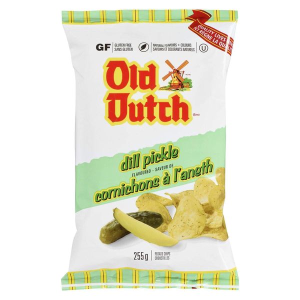 Old Dutch Potato Chips, Dill Pickle, 220g/7.8 oz.{Imported from Canada}