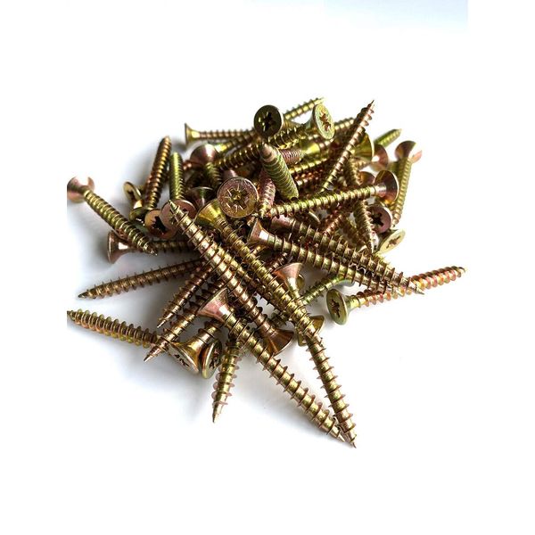 ForgeFix Multi-Purpose Single Thread Screws | 4.5 x 30mm | Zinc Yellow Passivated | Box 200