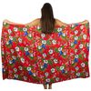 V.H.O. Funky Hawaii Sarong Pareo Cover-Up One Size Unisex Cherry Blossom Parrot Leaves Multiple Colours, red