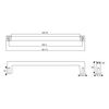 2 Pack Sleek Square 6" Chrome Kitchen Cabinet Drawer Door Handle Pull P701152 Ch