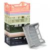 Ay-Kasa Folding Crate, Sturdy Folding Box, Plastic, Stackable, Neon Yellow, Midi (40 x 30 x 14 cm)