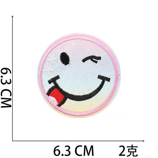 Golf Face Patch Sun Protection Smile Face Patch Cute Iron On Happy Backpack Hat Clothing Jacket Decor DIY Craft Applique 1 PC