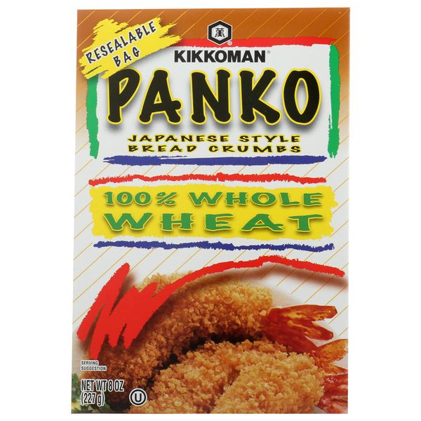 Kikkoman Japanese Style Whole Wheat Panko Bread Crumbs 8 ounce Resealable Package