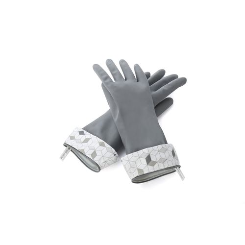 Full Circle FC16128GY-M Splash Patrol Natural Latex Cleaning and Dish Gloves, Grey, Small/Medium (1 Pair)