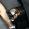 US Car Central Container Armrest Box PU Center Storage Case Accessories 7-USB