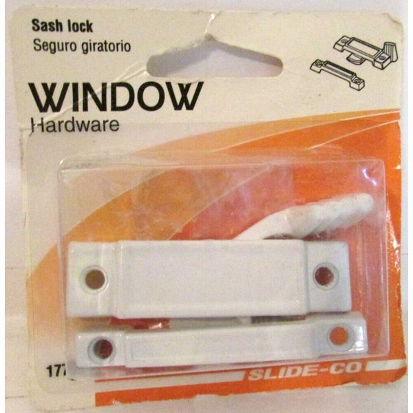 Slide-Co Window Hardware Sash Lock  #17755-W White NEW