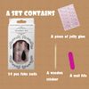 Bufenia Pink Almond False Nails 24Pcs Press on Stiletto Nails Full Cover Fake Nails for Women and Girls (D)