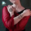 Inateannal 4 Sheets Black Lace Tattoo Stickers for Bridal Wedding Vintage Floral Hand Back Fake Tattoo Body Transfers Temporary Tattoo Stickers for Women Girls