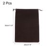 PATIKIL Microfiber Pouch 30x20cm Brown 2pcs Soft Storage Drawstring Gift Bag for Glasses Wedding