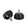 sourcing map M8 x 15mm Metric Male Thread Knurled Clamping Knobs Grip Thumb Screws Plastic Threaded Hand Bolt Knobs Black 5 Pcs