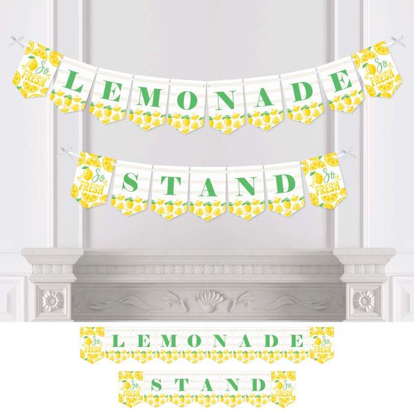 Big Dot of Happiness So Fresh - Lemon - Citrus Lemonade Party Bunting Banner - Party Decorations - Lemonade Stand