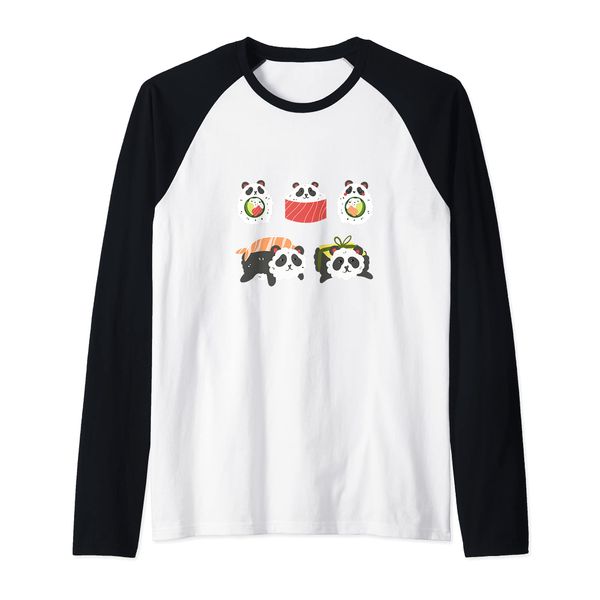Sushi Panda Bär I Lustiger Panda I Panda Sushi Raglan