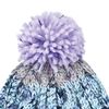 Beechfield Junior Corkscrew Pom Pom Beanie - Stripe Design - Retro Blues