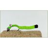 4 Pack CHARTREUSE BARBLESS Carp Worm, foam ringed body, great effect in the water