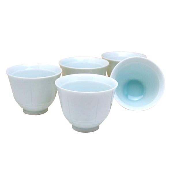 Tea Cup Set, For Guests, Arita Ware, Blue & White Porcelain, Sencha Bowls, Set of 5, Presentation Box Included