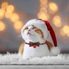 3 Pack Christmas Cat Collars, Santa Kitten Collars, Adjustable Cat Bow Tie Collars with Bells
