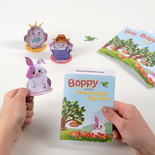 Lovepop Boppy and the Great Easter Egg Hunt Adventure Box - Easter Gift Basket Advent Calendar for Kids – 29 Mini Pop-Up Characters, 6.45" x 4.84" x 2.2", Easter Basket Stuffer