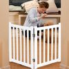 2-Panel Wooden Free Standing Foldable Dog Gate – Solid Hardwood 24" High, Step-O
