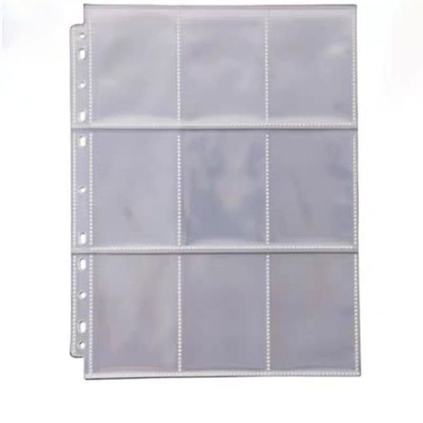 Trading Card File, Card File, Supports 2, 3, and 4 Holes, 9 Pocket Card Sheets, Collect Pokemon and Other Cards (Transparent, 100 Cards, Double Sided)