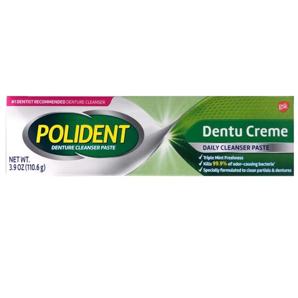 Polident Dentu-Creme Denture Cleaner - 3.9 oz, Pack of 4