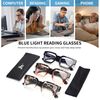 JM 3 Pack Square Reading Glasses for Women Men, Oversized Rectangle Spring Hinge Readers Blue Light Blocking +2.25