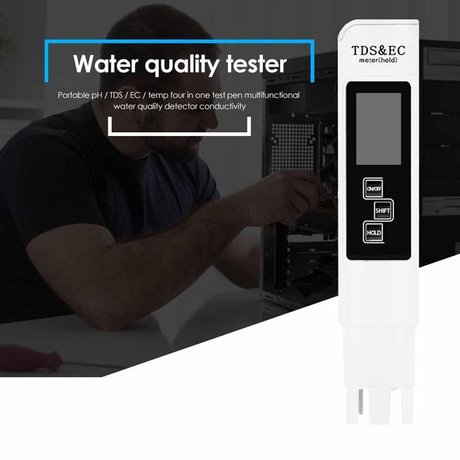 3 in 1 Temp EC Meter Digital Water Quality Purity Tester Portable Test Pen  
