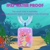 Geacker Kids Electric Toothbrush, U Shaped Toothbrush Kids Sonic Automatic Brush with 4 Brush Head 6 Sonic Clean Modes IPX7 Waterproof Mermaid Design Rechargeable Smart Timer for Children 2-7
