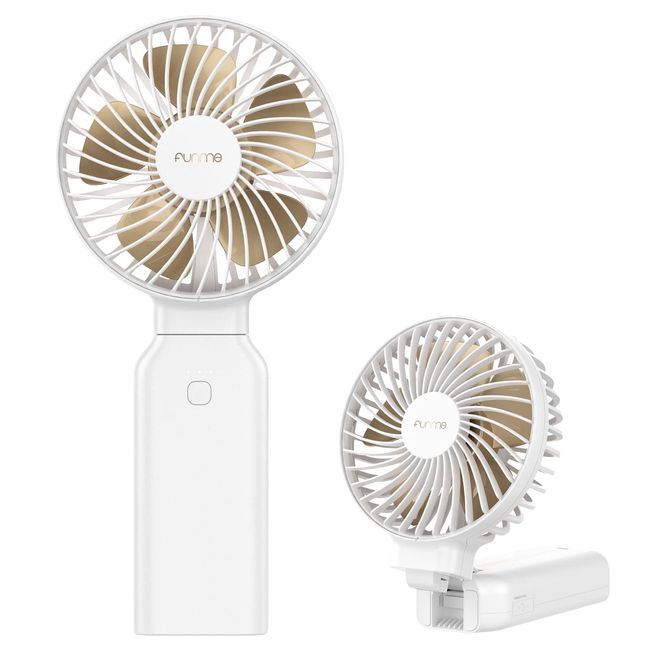 Funme Portable Fan, Handheld Fan, 2023 Model, 10,000 mAh, Large Capacity, Cool Bathing, Handheld Mini Fan, Tabletop, 3 Adjustable Airflow, Lightweight, Convenient, Stylish, USB Fan, Mini Portable Fan,