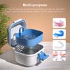 BVN Leak-Proof Denture Case, Denture Cup for Soaking Dentures, Retainer Cleaning Case (White+Blue).