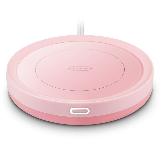 Smart Coffee Warmer, BESTINNKITS Auto On/Off Gravity-Induction Mug Warmer for Office Desk Use, Candle Wax Cup Warmer Heating Plate (Up to 131F/55C) (Pink)