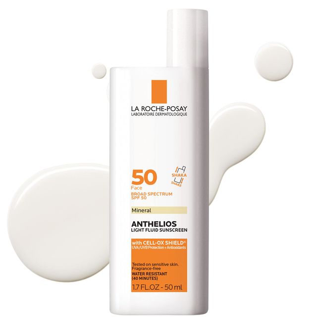 La Roche-Posay Anthelios Mineral Ultra-Light Face Sunscreen SPF 50, Zinc Oxide Sunscreen for Face, 100% Mineral Sunblock, Oil Free Sunscreen for Sensitive Skin, Daily Sun Protection