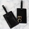 Custom Personalised Gold Initials Black Luggage Tag