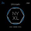 D'Addario NYPL018 NYXL Plain Steel Guitar String (Pack of 2)