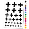 Plus Sign Solid Temporary Tattoo Water Resistant Fake Body Art Set Collection - Black (One Sheet)