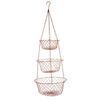 Fox Run 3-Tier Copper Kitchen Hanging Fruit Baskets, 32 Inches
