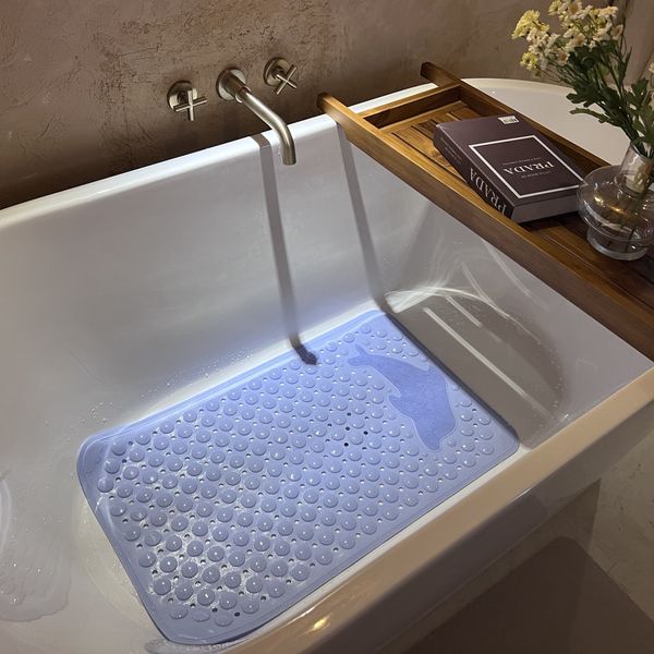 Narest Bathroom Safety Anti-Slip Dolphin Toilet Mat Water Draining Large PVC Step Stool