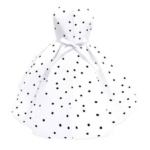 Dressy Daisy White Black Polka Dot Party Dress with Mouse Ears Headband for Little Girls Halloween Costumes Birthday Christmas Outfits Size 5 6