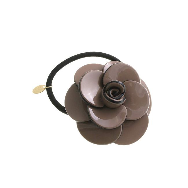 VINGTAINE H7342-MOC-HGOM Camellia Color Hair Elastic Pony Hook Hair Cuff Flower Flower Cute Second Party Hair Accessory