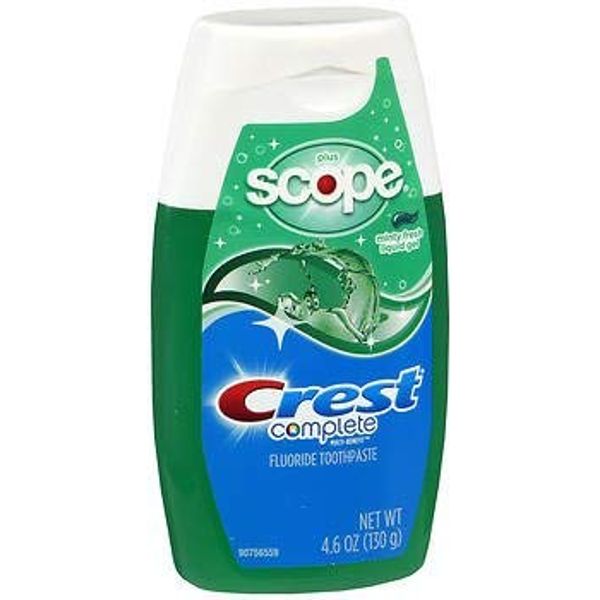 Crest Plus Scope Toothpaste Liquid Gel Minty Fresh - 4.6 oz, Pack of 5