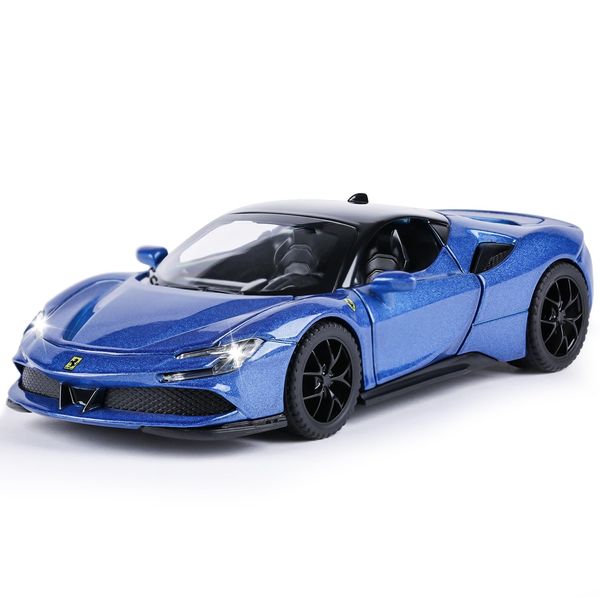 Toy Cars Ferrari Model for Kids 1:32 Diecast Metal Toy Cars,Pull Back Car with Light and Music Ferrari SF90 Toy Car Collectible Model Cars,for Boys Age 3 + Year Old