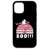 iPhone 14 Flamingo Ghost Boo Pink Sunset Retro Halloween Case