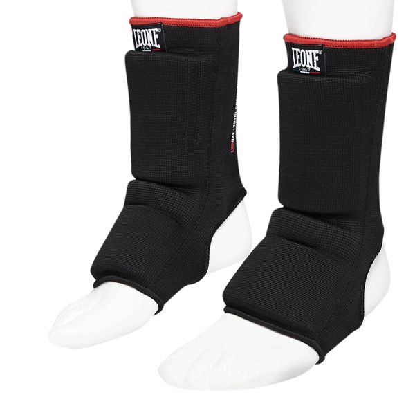 LEONE AB720 1947 Martial Arts Kickboxing MMA Ankle Guard, Padded Ankle Supporter, S, Black, Genuine Product