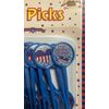 Patriotic Plastic Picks With Laser Sticker Round Blue, 20ea Package New Sealed