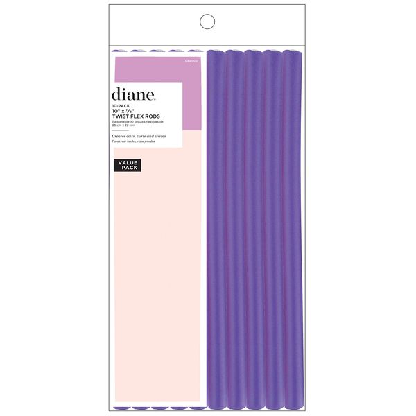Diane DER002 Twist-flex Rods, Purple, 7/8 Inch 10 Pack