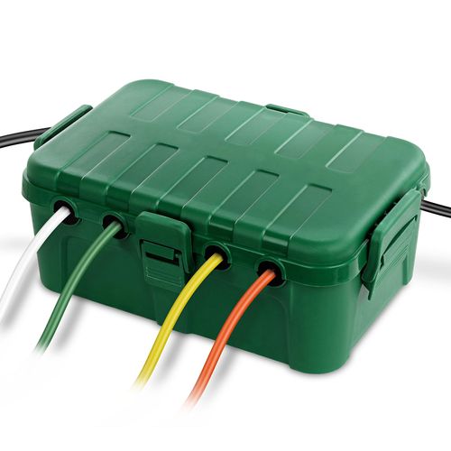 Flemoon IP54 Waterproof Electrical Box, Outdoor Plug Cover Weatherproof, for Outdoor Outlet, Timer, Extension Cord, Power Strip, String Light, Green