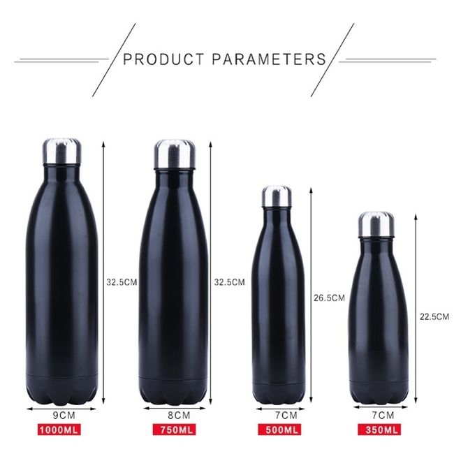 FSILE 500/1000ml Double-Wall Insulated Vacuum Flask Stainless